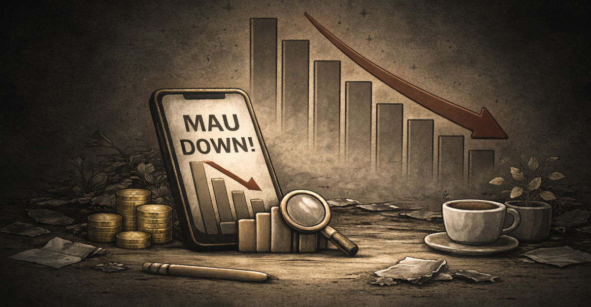 2025년에 MAU가 확 감소한 서비스 TOP 30